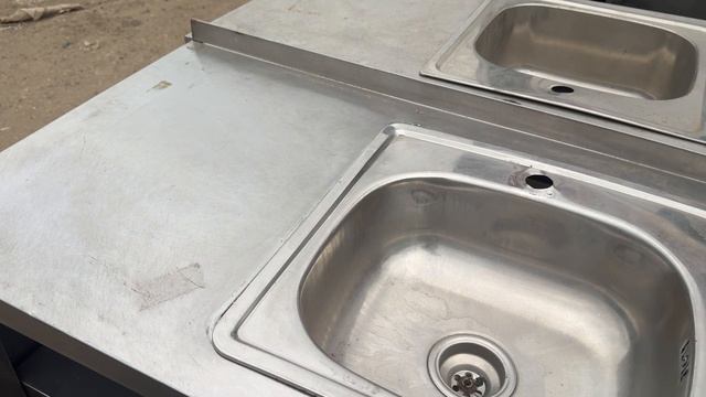 Стол с раковиной 1000*600мм купе, полностью нерж, полка (2 653)