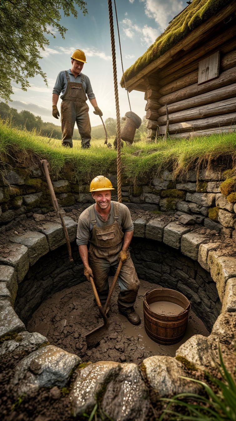 Углубление колодца, дошли до донца