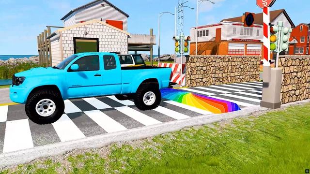 МУЛЬТИКИ ПРО МАШИНКИ Молния Маквин и Грузовик ЭВАКУАТОР 🏎️ Трюки ЧЕРЕЗ ЯМЫ В ИГРЕ BeamNG Drive 🚗