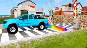 МУЛЬТИКИ ПРО МАШИНКИ Молния Маквин и Грузовик ЭВАКУАТОР 🏎️ Трюки ЧЕРЕЗ ЯМЫ В ИГРЕ BeamNG Drive 🚗