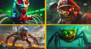 МУЛЬТИКИ ПРО ПАРОВОЗИКИ И ГЕРОЕВ — ТОМАС МОНСТР ПРОТИВ МАРИО И ГУБКИ БОБА 🚂🔥