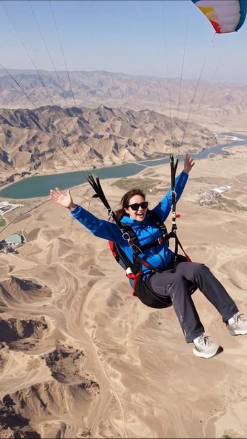 Парапланеризм: Волшебство полета над пустыней #параплан #приключения #адреналин