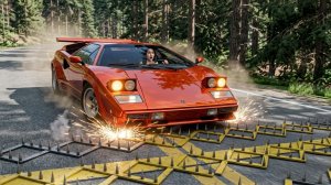 BeamNG Drive - Аварии на высокой скорости на шипованной ленте