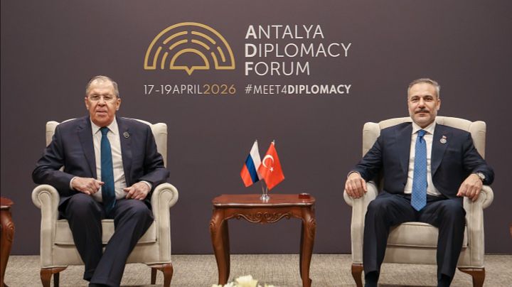 Министр иностранных дел С.В.Лавров с Министром иностранных дел Турции Х.Фиданом, 18 апреля 2026 года