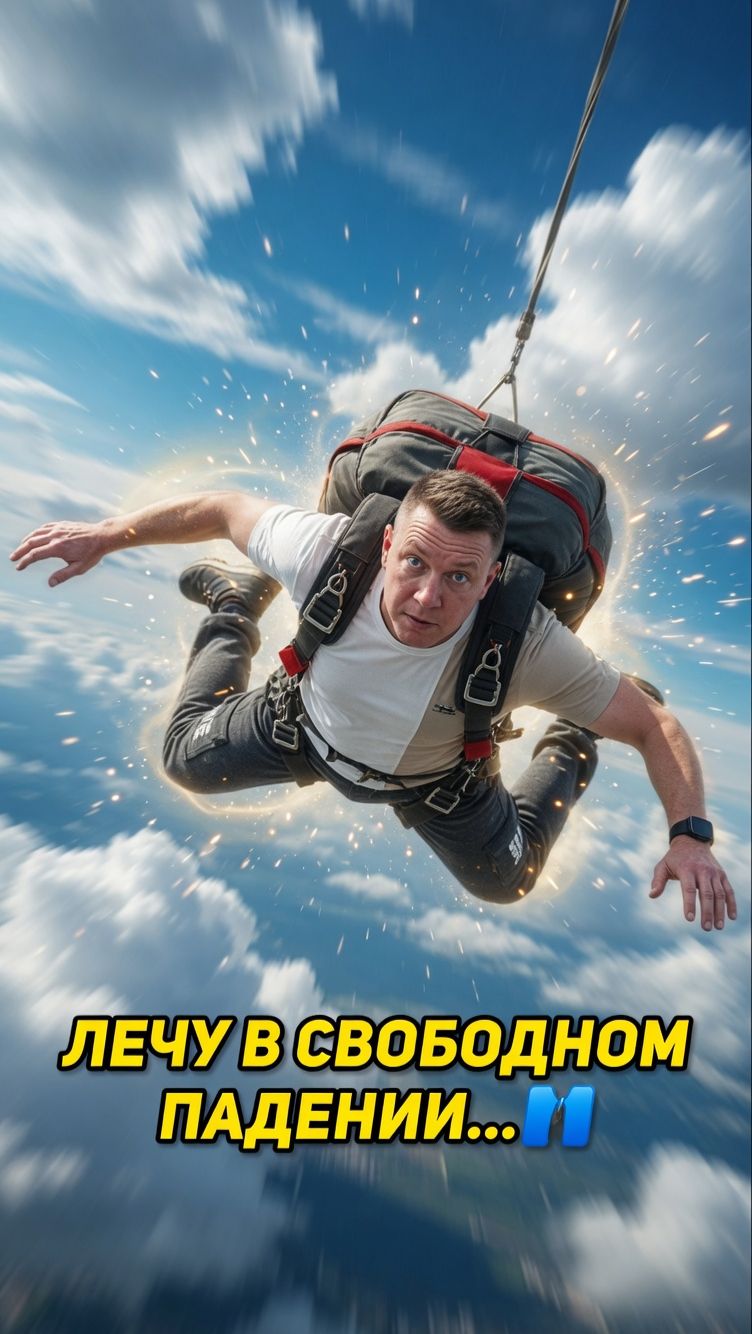 Я ЛЕЧУ В СВОБОДНОМ ПАДЕНИИ! А потом… раскрываю парашют