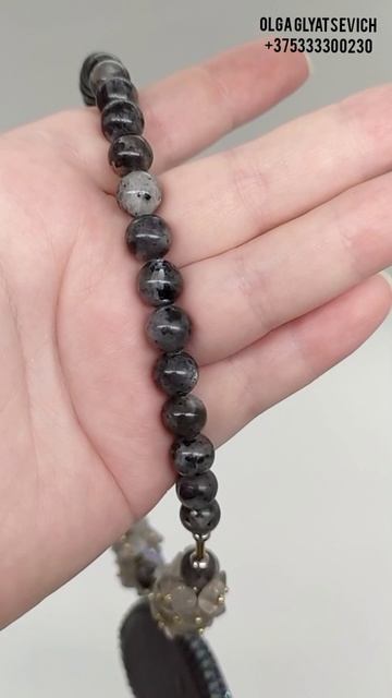 Авторское колье с натуральным лабрадором и ларвикитом ✨