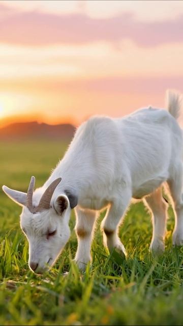 Милая козочка на закате козы животные природа