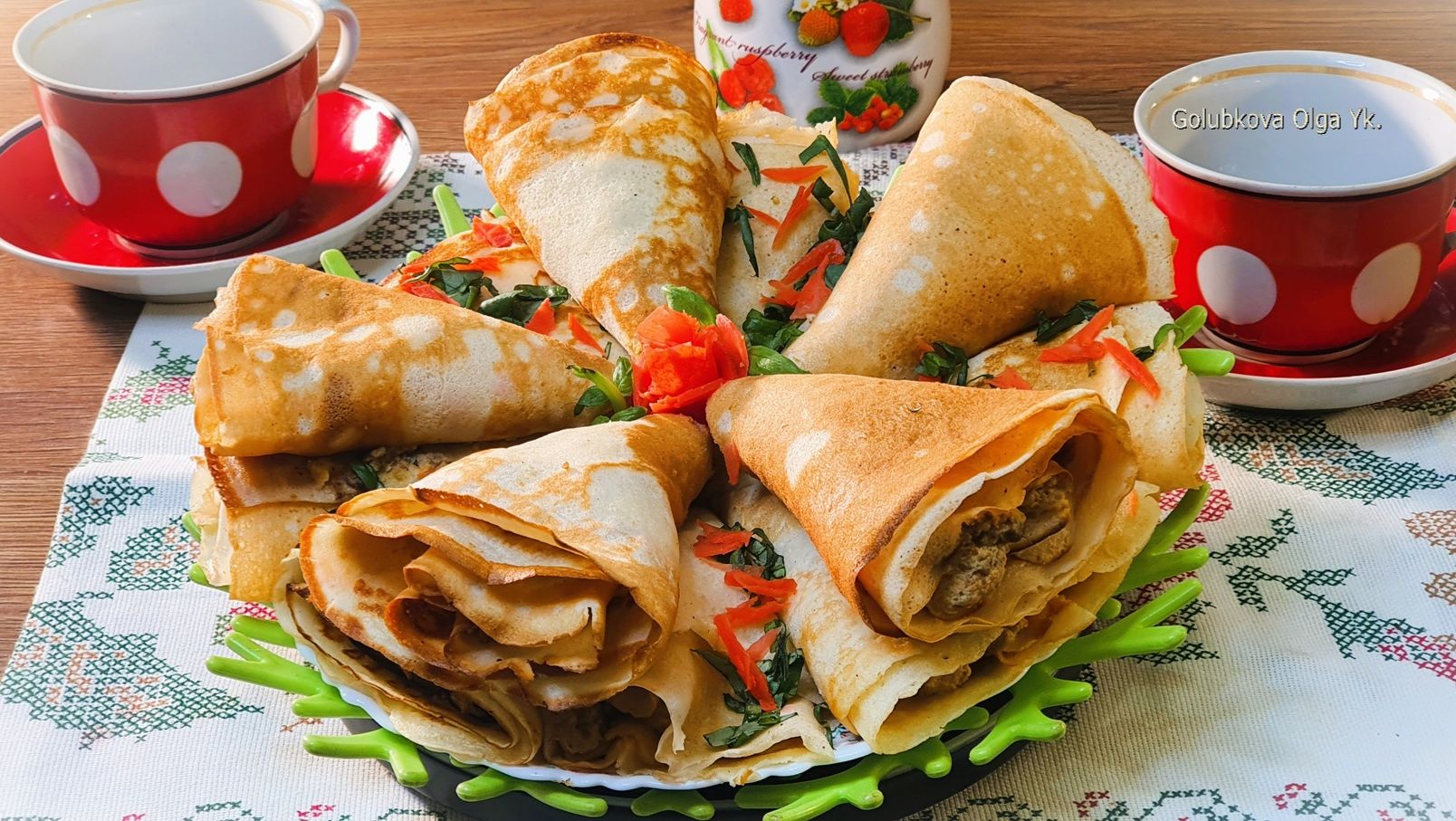 Блины с грибной начинкой