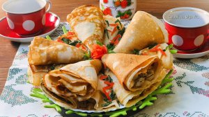 Блины с грибной начинкой