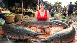 Таймлапс. Ловля крупной рыбы для продажи на местном рынке.