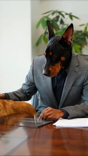 Собака в офисе: неожиданный директор! #управление #прикол #собаки