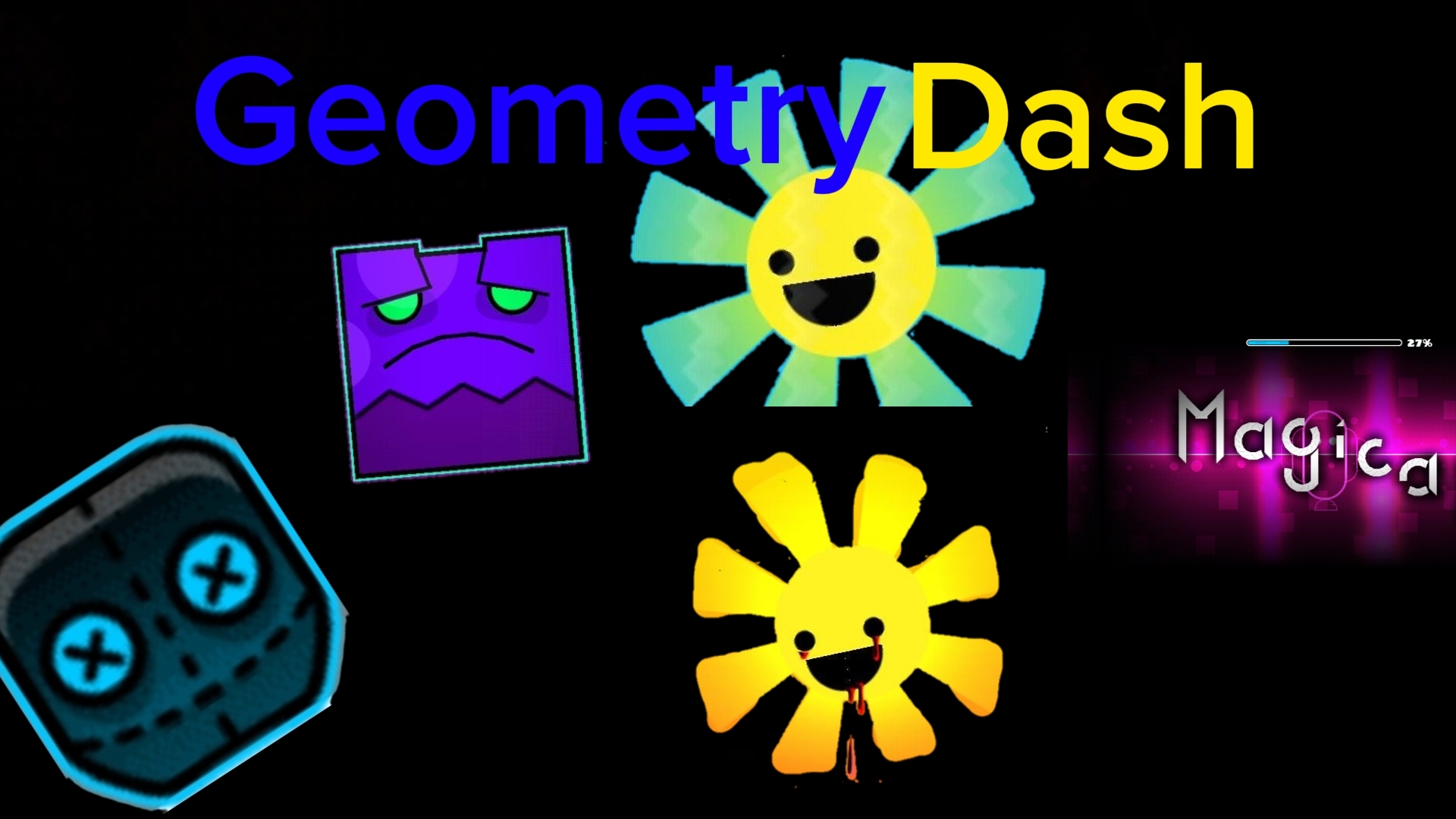 Прохождение уровней Lets Go, Magical и Too Kids Friendly в Geometry Dash