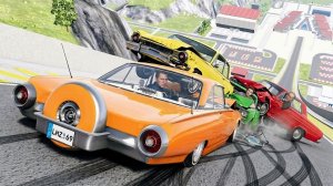 BeamNG Drive - Эпичные высокоскоростные прыжки на автомобиле