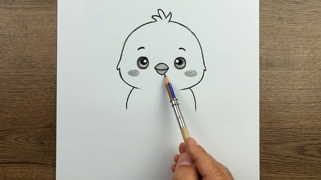 Как нарисовать милого цыплёнка шаг за шагом карандашом очень легко