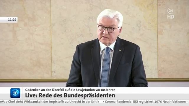 80 Jahre nach dem Überfall auf die Sowjetunion - Rede von Bundespräsident Steinmeier(360p)