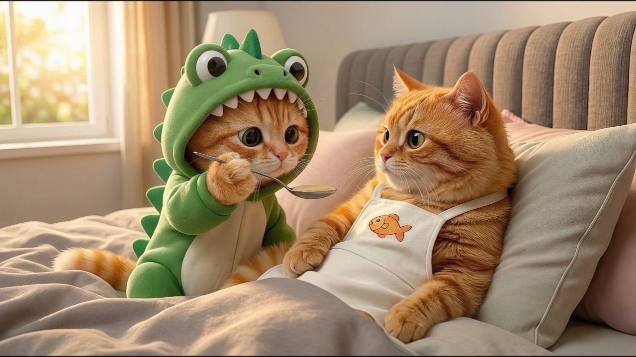 Согревающая душу история про кошек: Рыжий котёнок заботится о больной маме-кошке