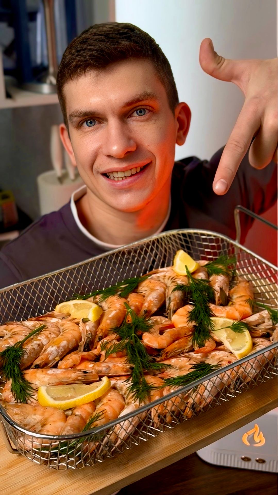 Креветки на пару