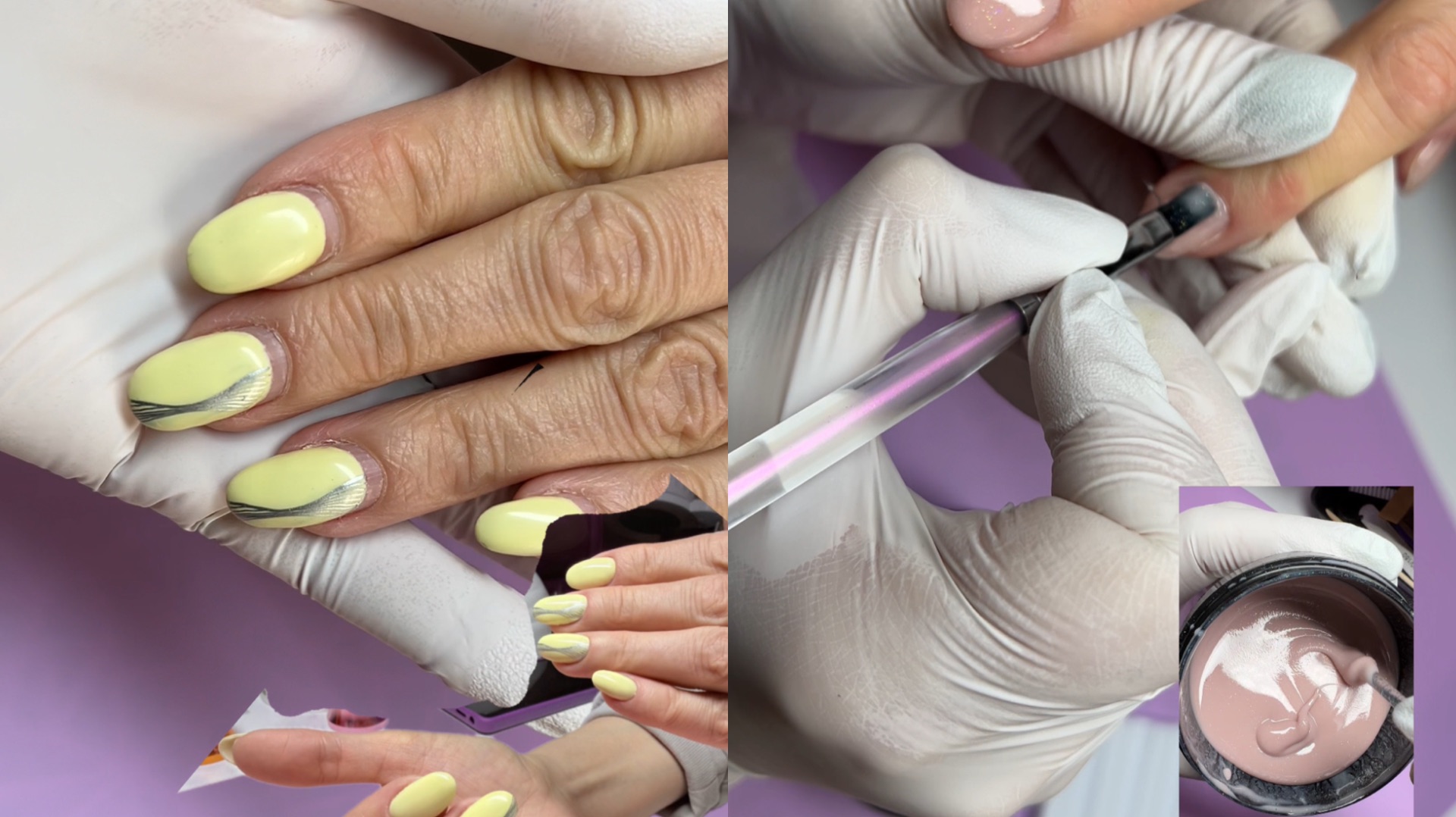 Укрепление/Покрытие ногтей Гелем с глиттером/GLITTER GEL IVORY