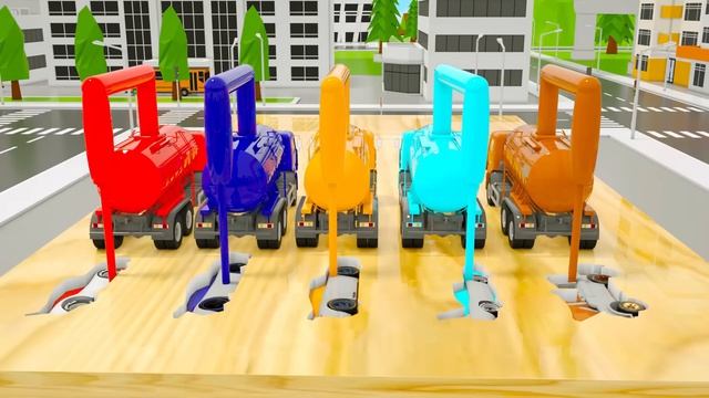 Затерянные машинки в разноцветных шарах, изучайте цвета с помощью транспортных средств в городе