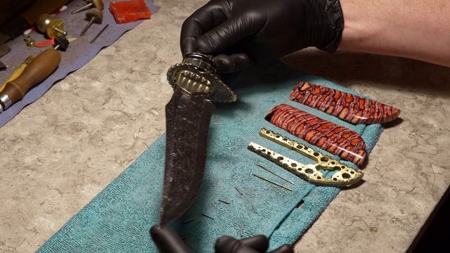 нож Последний дракон,контрольная сборка перед склейкой