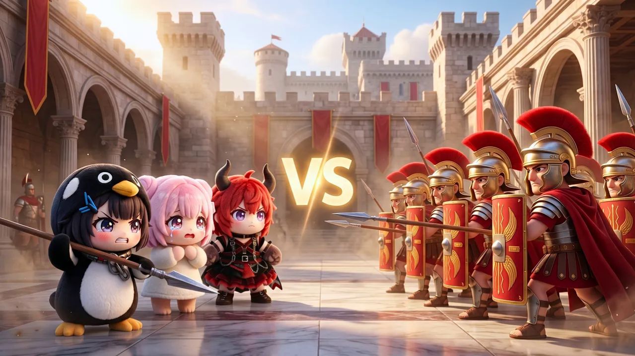 Пингвиненок Гугу Гага Проник через Волшебную дверь В Римский замок И сбежал