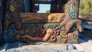 оформление цоколя дома  дом рыбака. покраска.