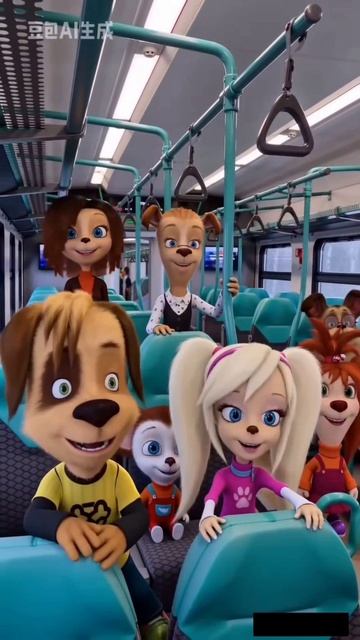 Семья барбоскиных едут на электричке