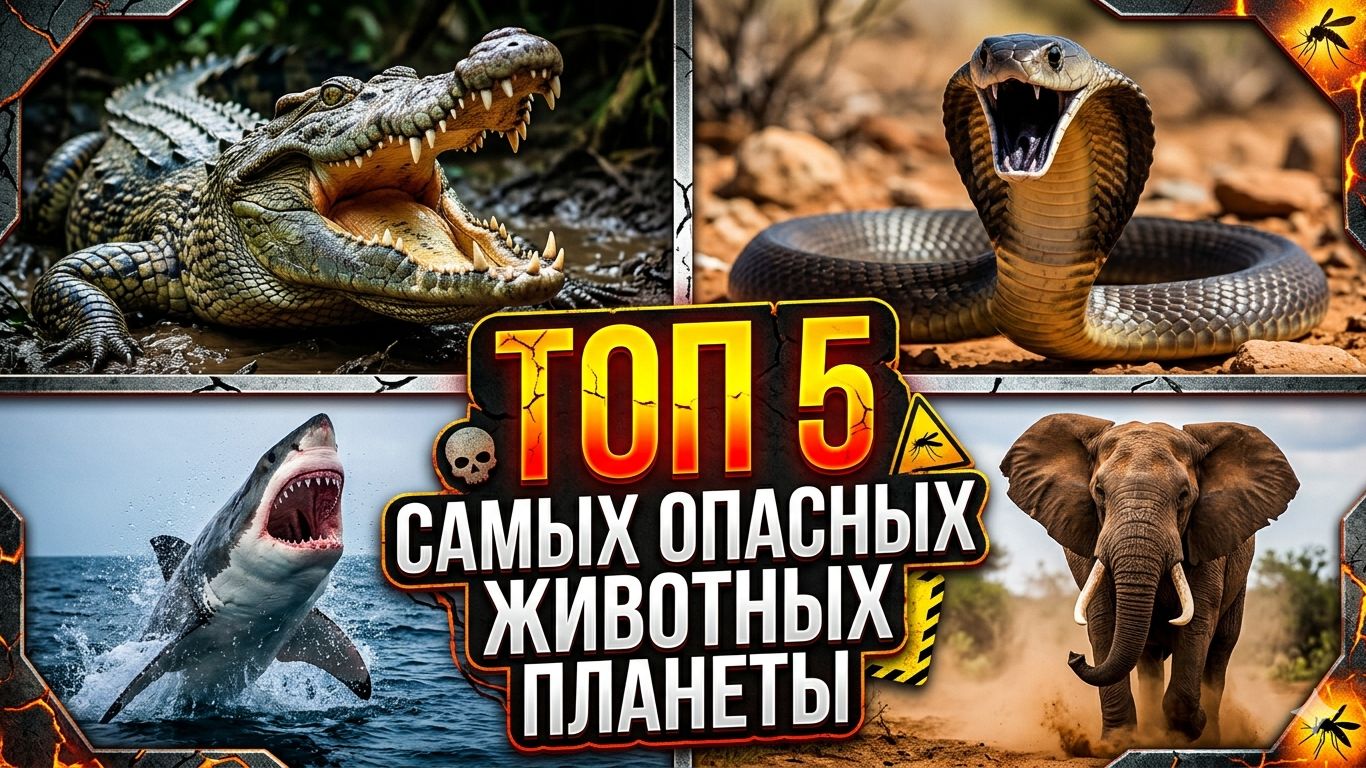 ТОП-5 самых опасных существ в мире: ты не захочешь их встретить! 😱/Дикий Мир