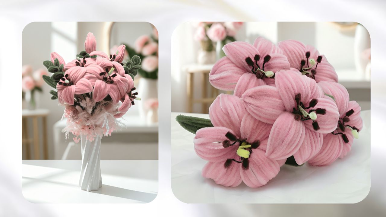 ЛИЛИИ ИЗ СИНЕЛЬНОЙ ПРОВОЛОКИ 11 ШТУК