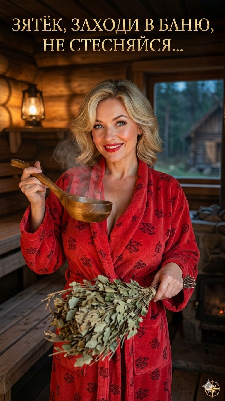 Зятек заходи в баню не стесняйся