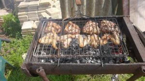 Куриные бёдрышки и крылышки на мангале по-быстрому