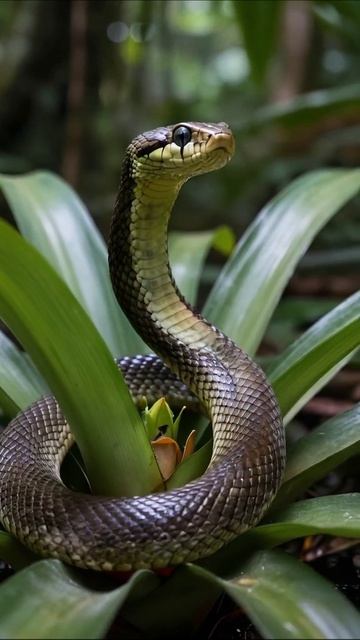 Удивительная змея в тропическом лесу #природа #змеи #фауна