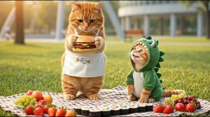 Согревающая душу история про кошек: Пикник с мамой-кошкой и котёнком