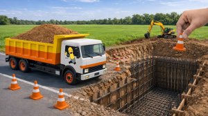 СНОВА СТРОЙКА. КАМАЗ И ТРАКТОР УСЕРДНО РАБОТАЮТ