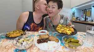 Мукбанг не ПАРЮ мужу МОЗ ДИЕТАМИ, приготовила ВКУСНЫЙ НАЖОРИСТЫЙ семейный ужин! Едим НАПЕРЕГОНКИ