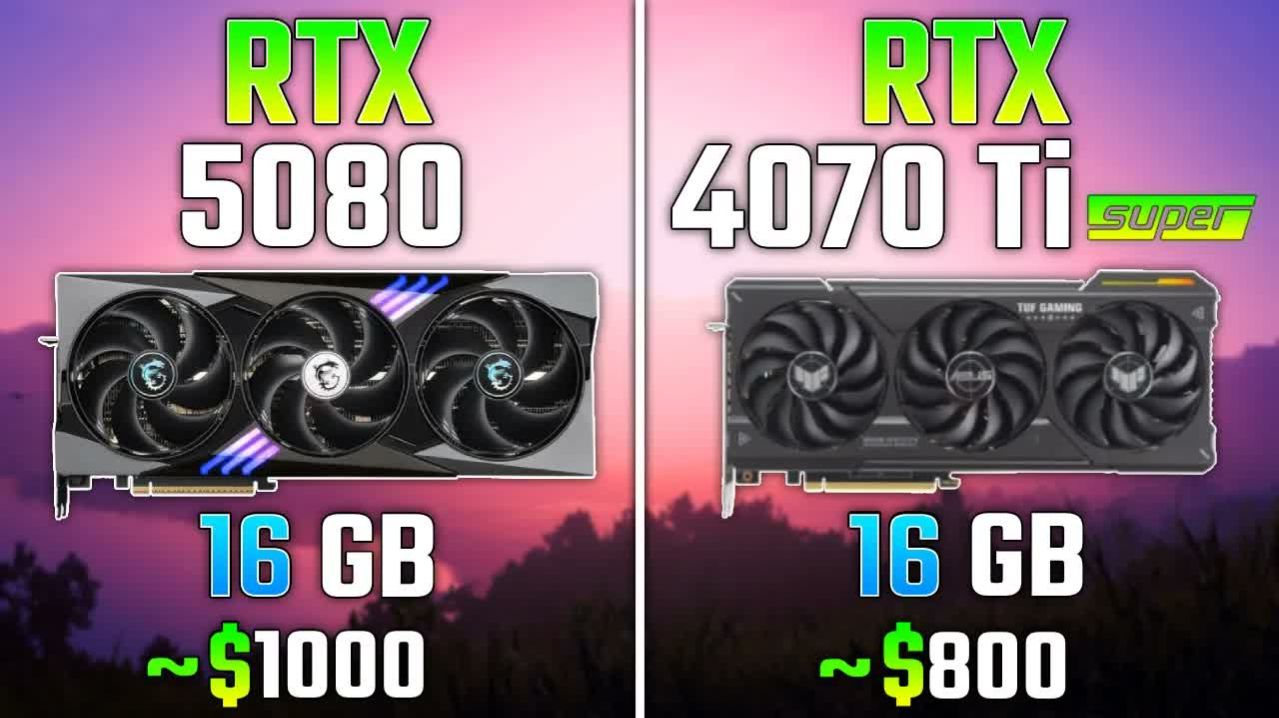 RTX 5080 Vs RTX 4070 Ti SUPER | 7 игр | 1080p