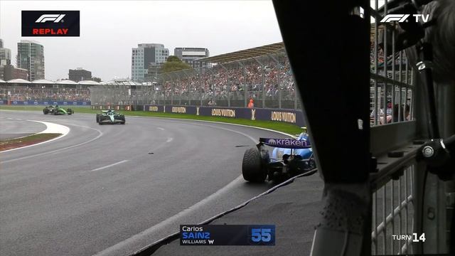 Формула 1. Авария Сайнца на ГП Австралии 2025 (гонка)