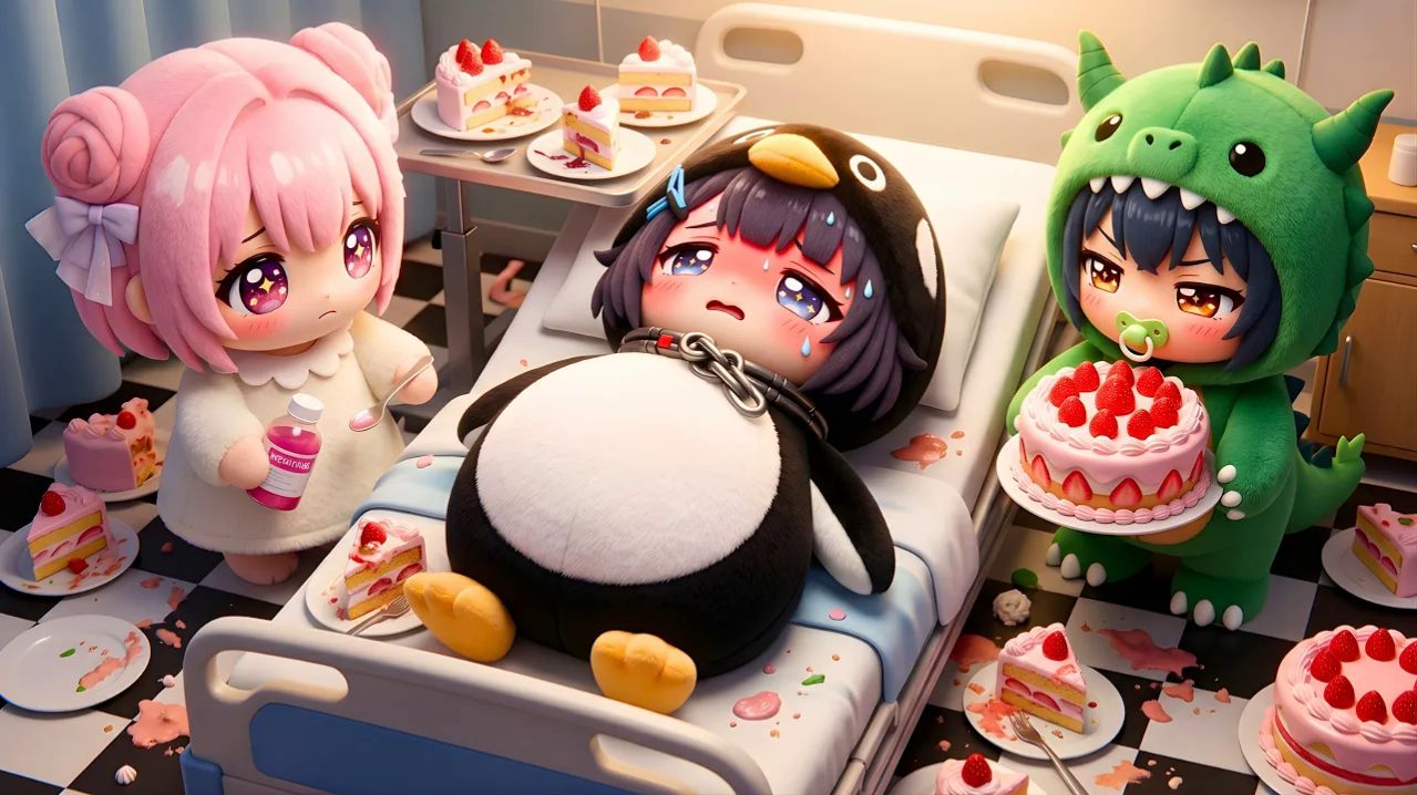 Пингвиненок Гугу Гага Переедает в конкурсе тортов, и в итоге у него болит Живот