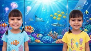 Твин твин посещают океанариум и узнают новых животных !