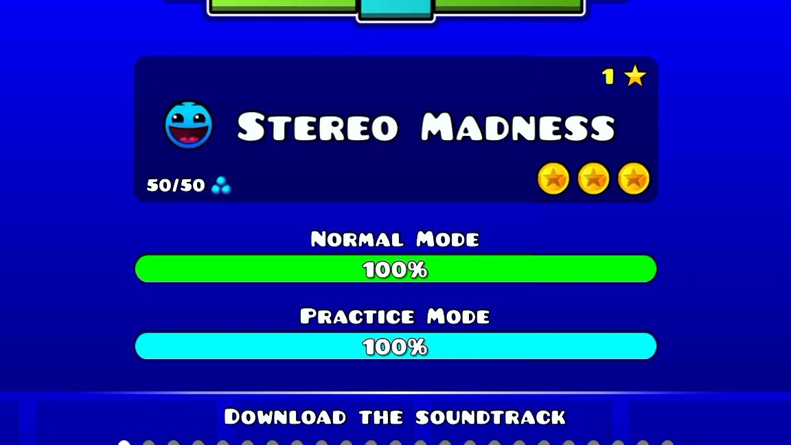 Stereo Madness пройти на три звёздны