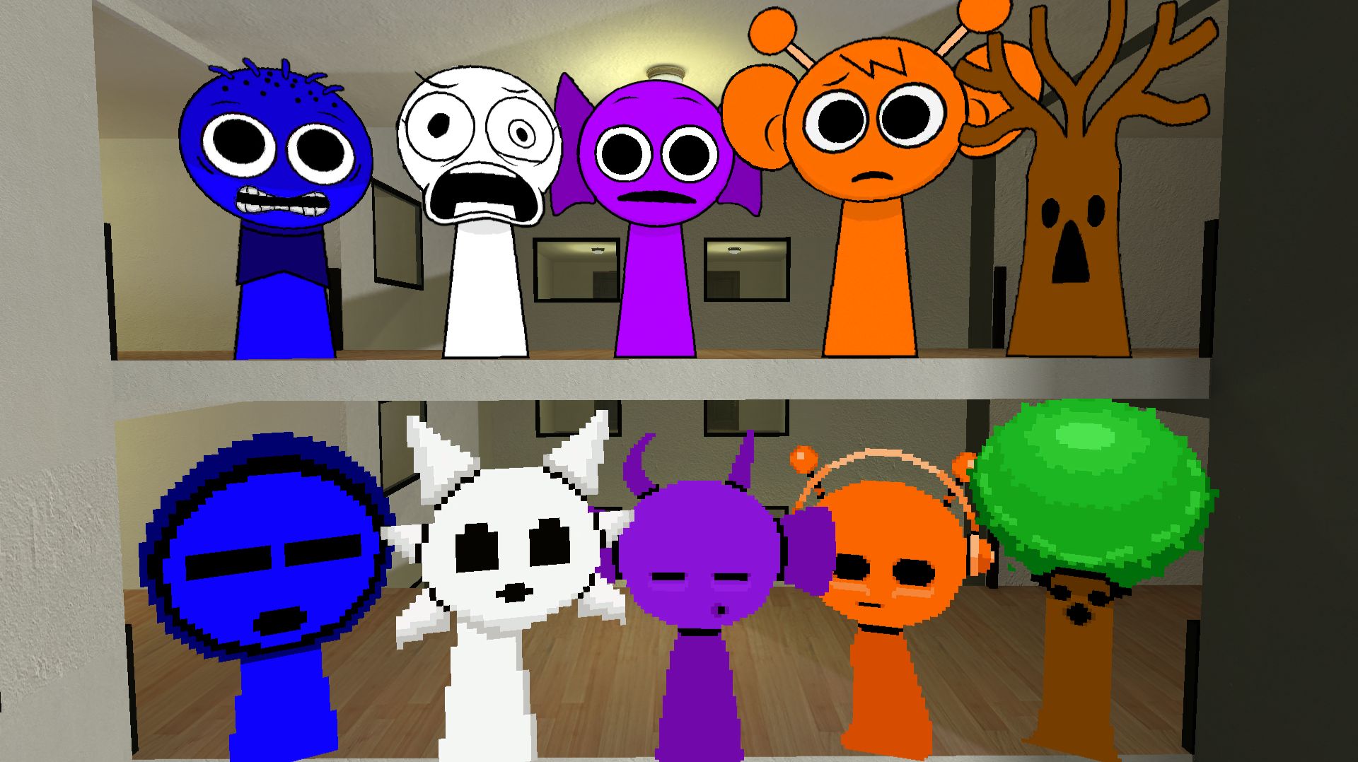 Спрунки Пиксель Нуждаются в помощи От Срунки Без Частей