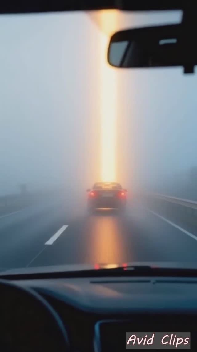 Загадочный столб света над машиной: Свидетельство очевидцев 🌠🚙