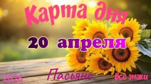 Карта дня🎁 20 апреля 🌞💐Пасьянс. Тайм-код в описании 🦢
