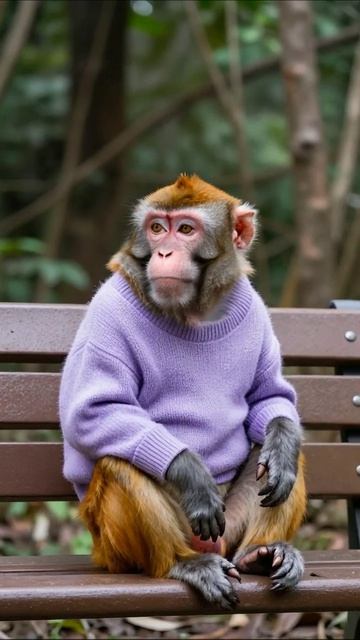 Очаровательная обезьяна в свитере #обезьяна #животные #уморительныемоменты