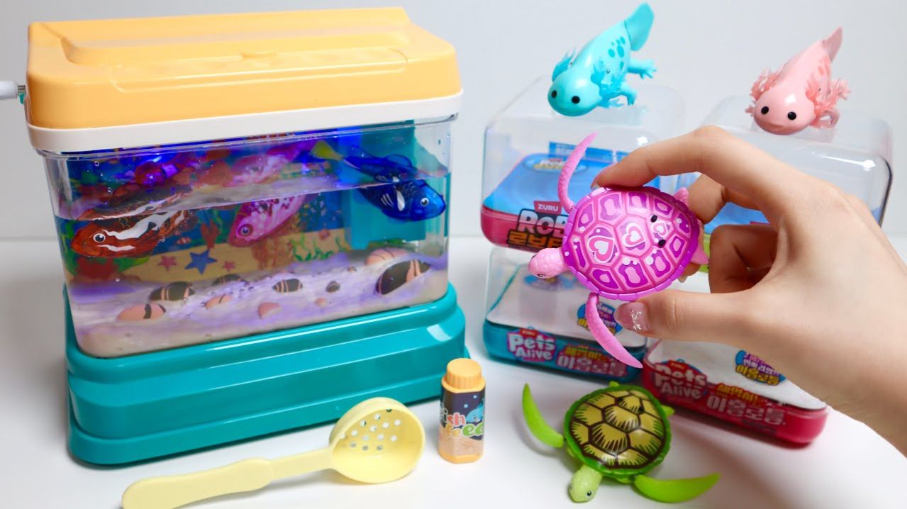 Игровой набор для аквариума! Мультики для детей! Обзор игрушек! Игры для детей и распаковка!