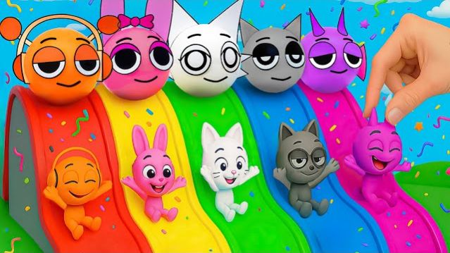 СПРУКНИ ДЛИННАЯ ГОРКА ИЗ БУМАГИ С INCREDIBOX SPRUNKI 🎁 РАСПАКОВКА | КАК СДЕЛАТЬ | ASMR КРАСОТА