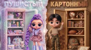 Кейпоп Охотницы на Демонов: Руми и Джину в картонной и пушистой школе! Поделки для Кукол ЛОЛ ОМГ!