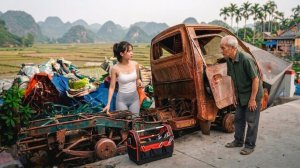 Эта девушка в одиночку отремонтировала и восстановила брошенный стариком пикап.