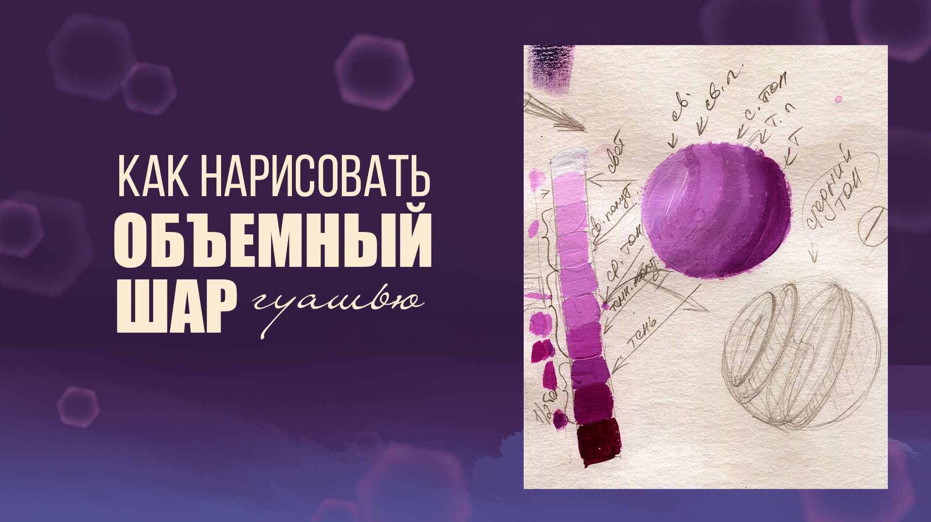 как нарисовать объёмный шар