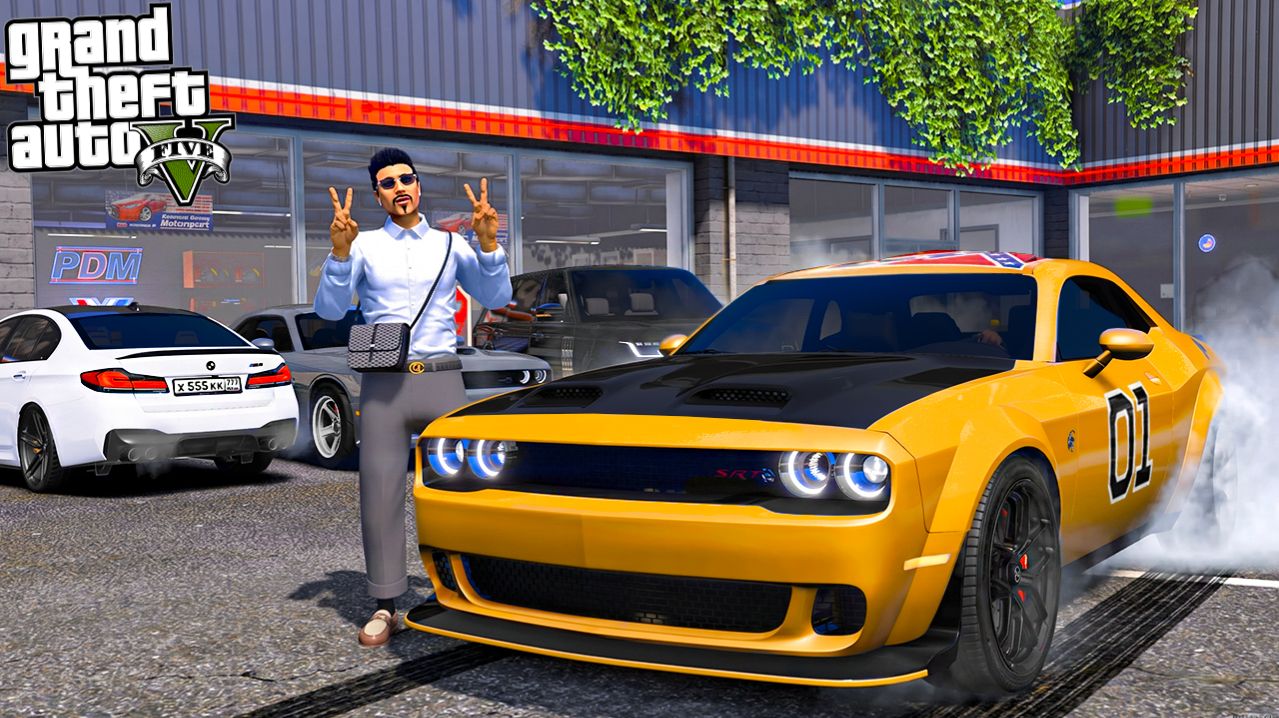 ОТЕЦ И СЫН В GTA 5 - КУПИЛ DODGE CHALLENGER SRT HELLCAT! ПОПАЛ В АВАРИЮ НА НОВОЙ МАШИНЕ! 🌊ВОТЕР